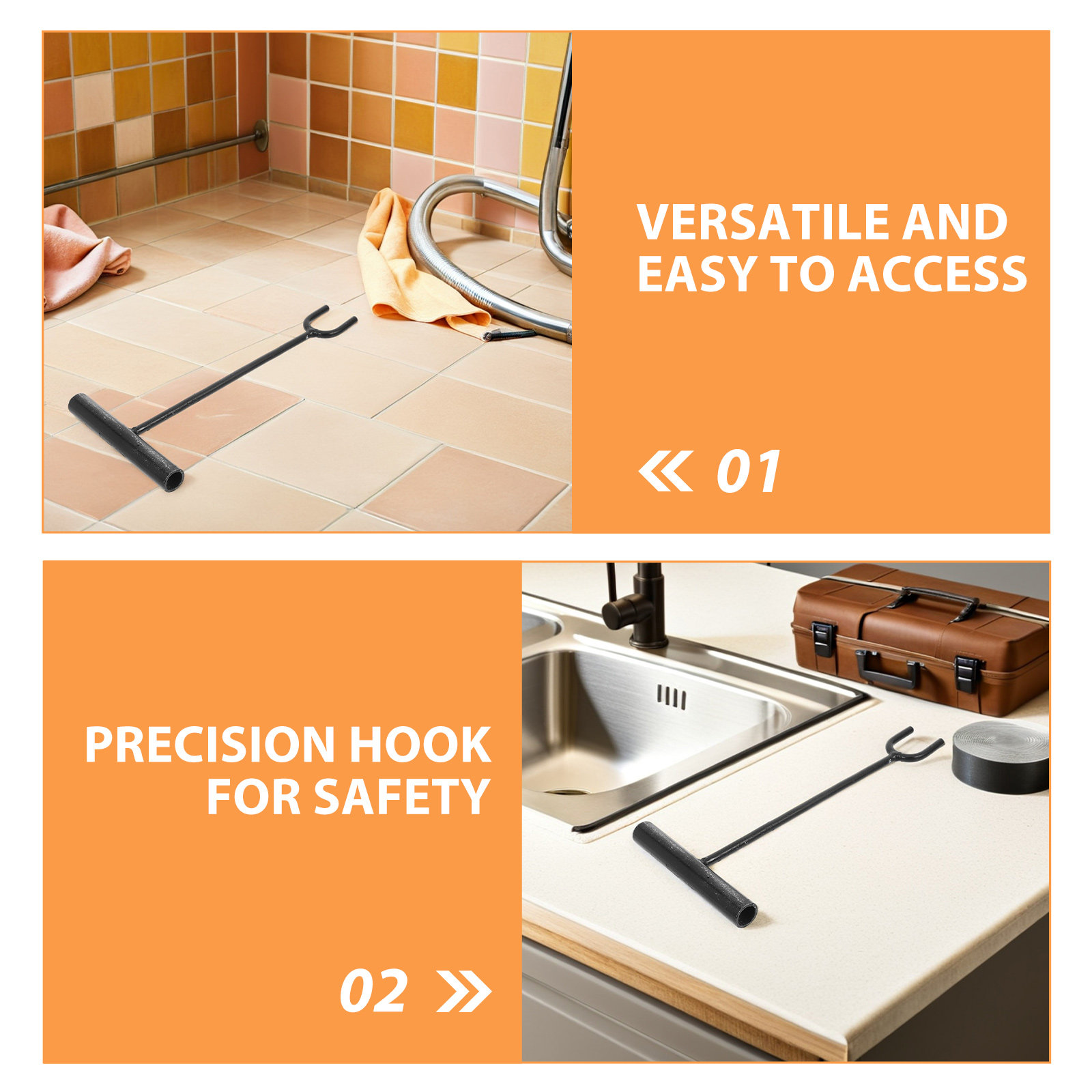 2Pcs Heavy Duty Manhole Hook T - Manhole Cover Lifting review and price